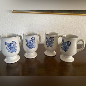 4 Pfaltzgraff Yorktown Pedestal 4 3/4" Tall Coffee Mugs